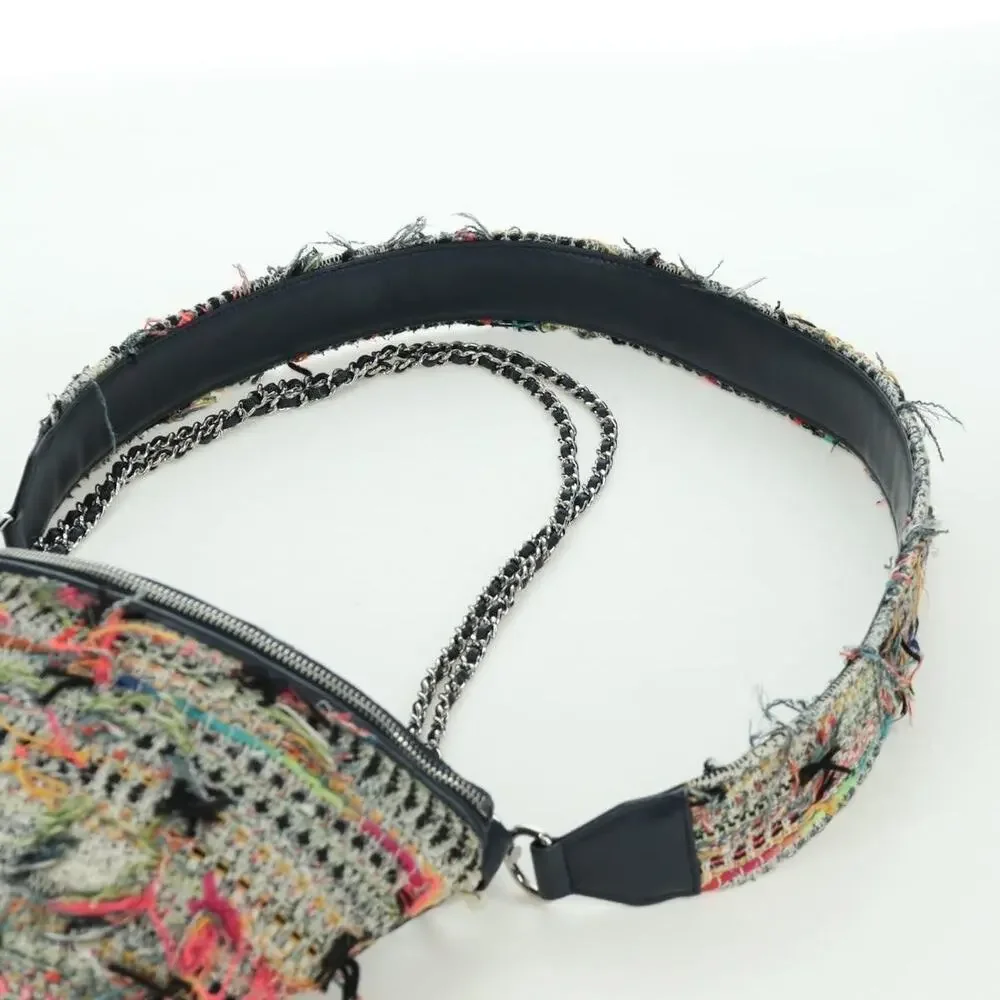 Chanel Matelasse Tweed Chain Crossbody Bag Multicolor